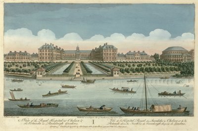 Kilátás a chelsea-i királyi kórházra és a Rotundára a Ranelagh Gardensben, pub. Robert Sayer, 1751 alkotó: Thomas Bowles