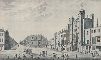 A St. James palotán kívül, Pall Mall, 1740-1760, 1920 alkotó: Thomas Bowles