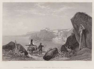 Scylla-szikla és hegyfok, Calabria, Olaszország (metszet) alkotó: Thomas Brabazon Aylmer