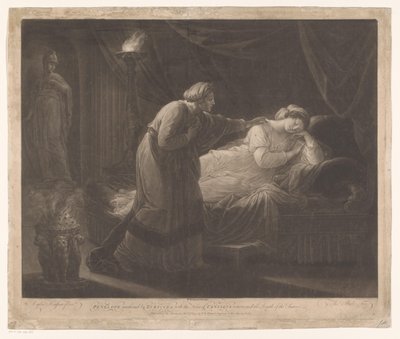 Penelope wordt gewekt ajtó Euryclea Penelopét Euriklea felébresztette, Ulysses visszatérésének hírével és az udvarlók halálával (cím a tárgyon) alkotó: Thomas Burke