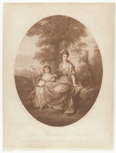 Lady Rebecca Northwick és lánya, Anne Rushout portréja Lady Rushout és lánya (cím a tárgyon) alkotó: Thomas Burke
