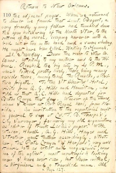 Thomas Butler Gunn Diaries – 21. kötet, 120. oldal, 1862. december 20. alkotó: Thomas Butler Gunn
