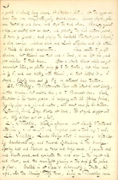 Thomas Butler Gunn naplói- 7. kötet, 54. oldal, 1855. április 19-22 alkotó: Thomas Butler Gunn