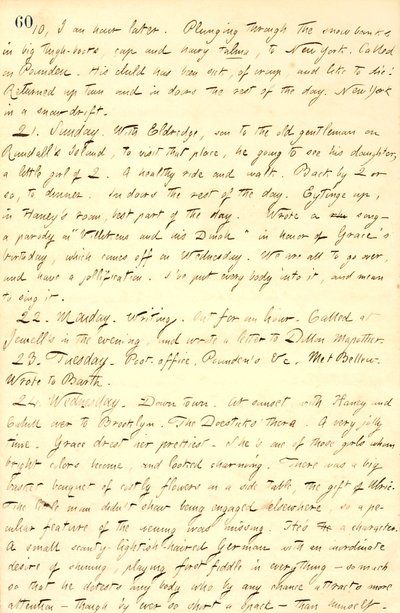 Thomas Butler Gunn naplói- 9. kötet, 71. oldal, 1858. február 20-24 alkotó: Thomas Butler Gunn