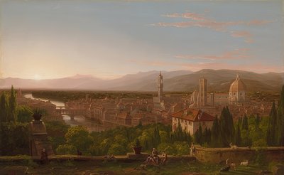 Kilátás Firenzére. 1837 alkotó: Thomas Cole