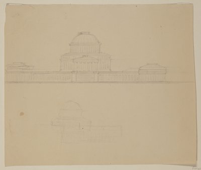 Az ohiói állami ház emeletének ábrázolása, 1838 körül (grafitceruza, bézs színű vattapapír) alkotó: Thomas Cole