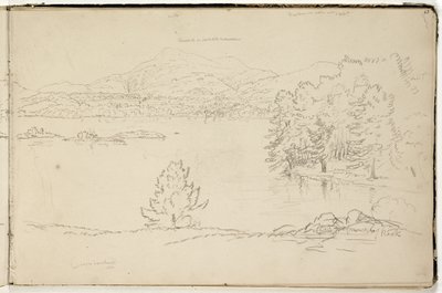 Hoosick vagy Saddle Mountain and Lake Pittsfield közelében, 1832 körül (grafitceruza törtfehér szőtt papíron) (lásd még: 3525969) alkotó: Thomas Cole