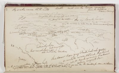 Köd a Catskill-hegység alsó vidékén, 1801 és 1848 között (toll és barna tinta grafitceruzával, törtfehér vattapapírra) alkotó: Thomas Cole