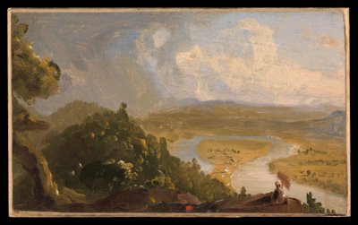 Vázlat a Kilátás a Mount Holyoke-ról, Northampton, Massachusetts, zivatar után (A folyókanyar) című képhez alkotó: Thomas Cole