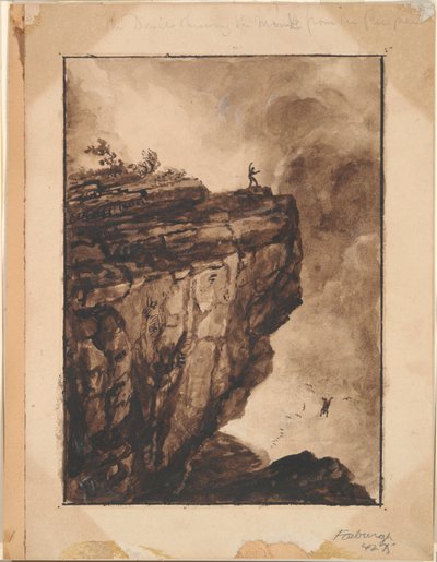 Az ördög kidobja a szerzetest a szakadékból alkotó: Thomas Cole