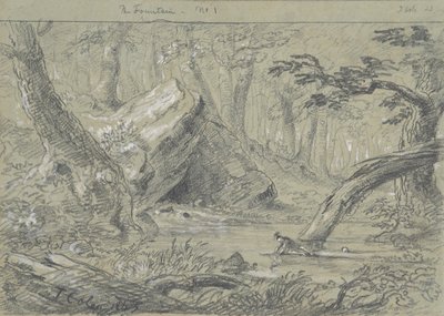 A szökőkút, 1. sz.: A sebesült indián halálszomját oltja, 1843. alkotó: Thomas Cole