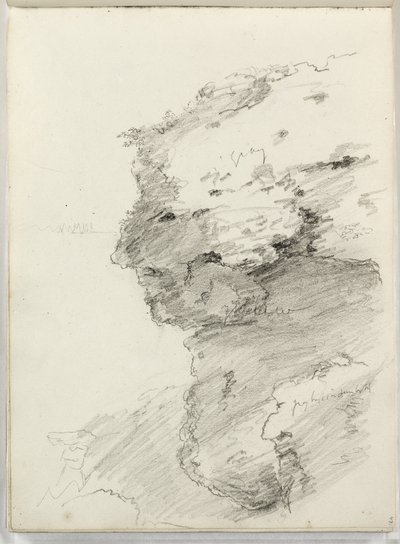 Cím nélkül (egy szikla részlete lombokkal) 1831 (ceruza papíron) alkotó: Thomas Cole