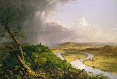 Kilátás a Mount Holyoke-ról, Northampton, Massachusetts, vihar után – The Oxbow alkotó: Thomas Cole