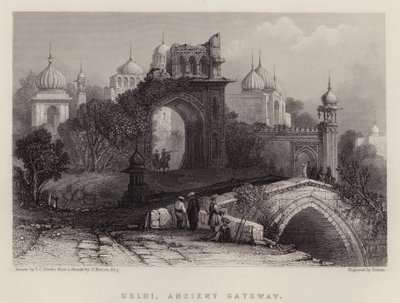 Delhi, ősi átjáró (színes litho) alkotó: Thomas Colman (after) Dibdin