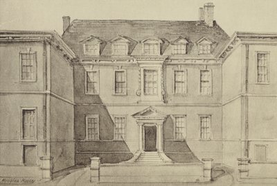 Sir John Houblon háza (litho) alkotó: Thomas Colman (after) Dibdin