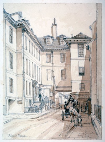Austin Friars Street, London City, 1851. alkotó: Thomas Colman Dibdin