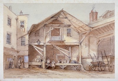 Blossoms Inn, Lawrence Lane, London City, 1854. alkotó: Thomas Colman Dibdin