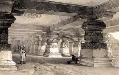 Lanka belseje, Ellora, India, 1845 alkotó: Thomas Colman Dibdin