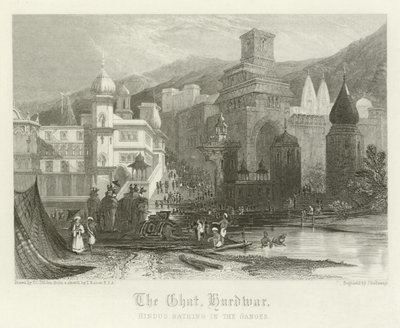 A ghat, Hurdwar, India alkotó: Thomas Colman Dibdin