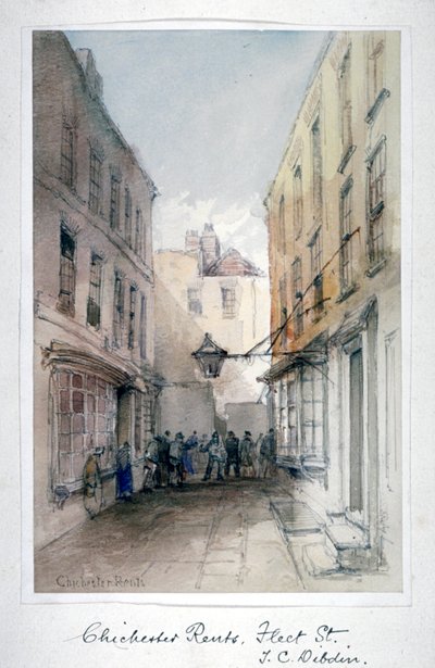 Kilátás: Chichester Rents, Fleet Street, City of London, c1850. alkotó: Thomas Colman Dibdin