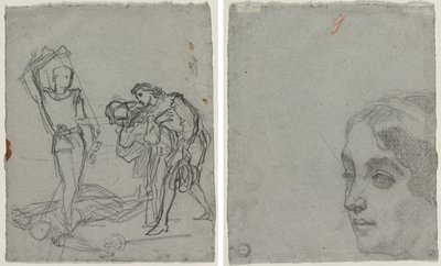 Párbaj az Álarcosbál után (recto); Egy nő feje (fordítva) alkotó: Thomas Couture