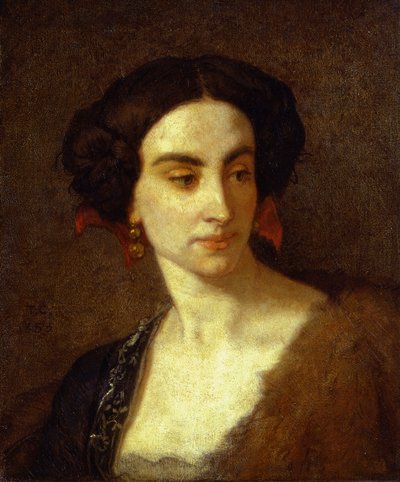 Női fej tanulmány (Mademoiselle Poinsot) alkotó: Thomas Couture