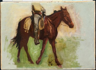 Vázlat a "Cowboys in the Badlands" című filmhez alkotó: Thomas Cowperthwait Eakins
