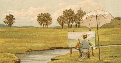Otthoni élet: Gyermekfestés a birtok területén alkotó: Thomas Crane