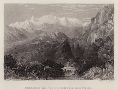 Jumnoutri és a kúp, Himala-hegység (színes litho) alkotó: Thomas Creswick
