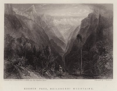 Kooner-hágó, Neilgherri-hegység (színes litho) alkotó: Thomas Creswick