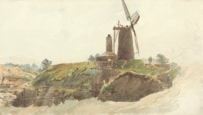Táj szélmalommal alkotó: Thomas Creswick