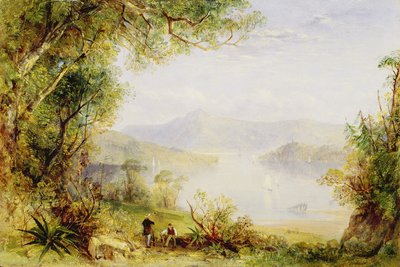 Kilátás a Hudson folyóra, 1840-45 körül (olaj, panel) alkotó: Thomas Creswick