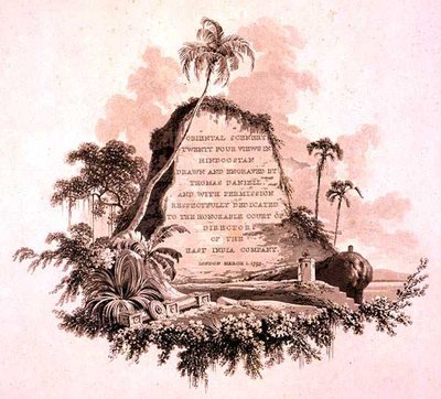 Frontispiece a „Keleti díszlet: Huszonnégy nézet Hindoostanban” című filmből alkotó: Thomas Daniell