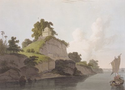 Hindoo Temple Currah közelében, a Gangesz folyón, a „Keleti táj: Huszonnégy nézet Hindoostanban” című filmből, 1796 alkotó: Thomas Daniell