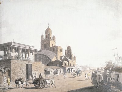 Utcai jelenet, Thomas Daniell "Kalkuttai kilátások" című filmjéből, 1786-1788 alkotó: Thomas Daniell