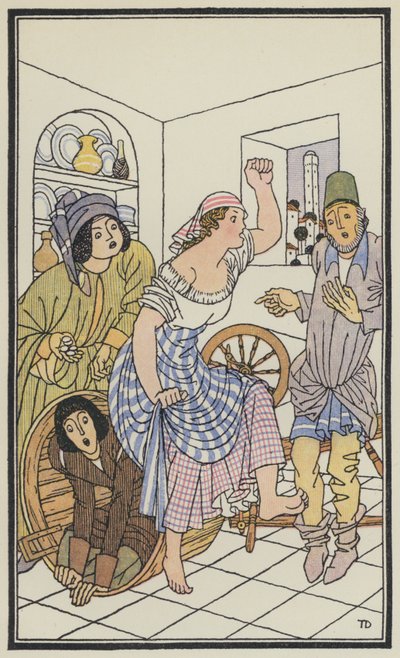 Illusztráció Boccaccio Dekameronjához (színes litográfia) alkotó: Thomas Derrick