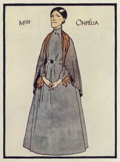 Miss Ophelia, a Tamás bácsi kunyhója (színes litográfia) egyik szereplője alkotó: Thomas Derrick