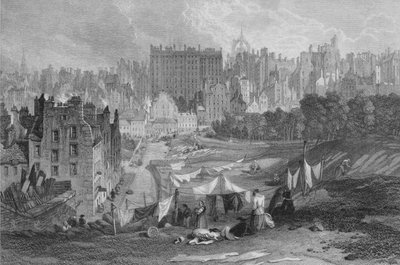 Edinburgh óvárosa a Princes Street felől, 1841 alkotó: Thomas Dobbie
