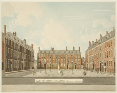 A Szent Jakab tér kilátása délről, 1806 körül (ceruza és akvarell papíron) alkotó: Thomas Dr Pole