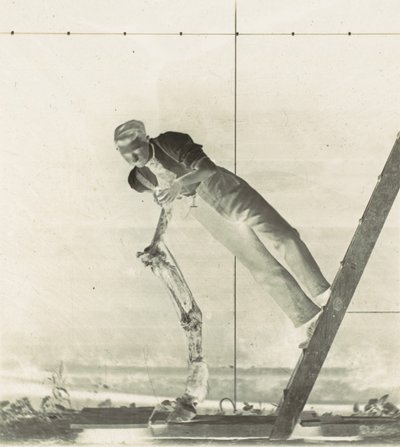 Férfi létrán, felmetszett lólábbal, 1880-as évek. alkotó: Thomas Eakins
