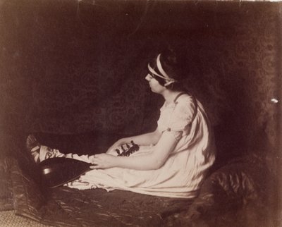 [Ülő nő lanttal] alkotó: Thomas Eakins