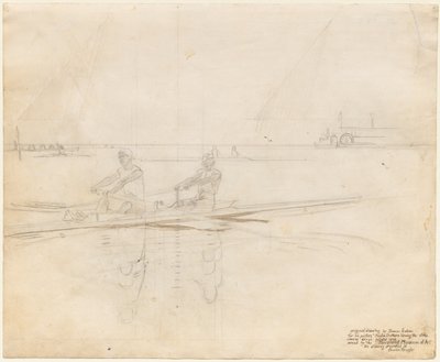 A Biglin testvérek forgatják a karót, 1873. alkotó: Thomas Eakins