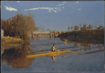 A bajnok egypárevezős (Max Schmitt egypárevezősben) alkotó: Thomas Eakins