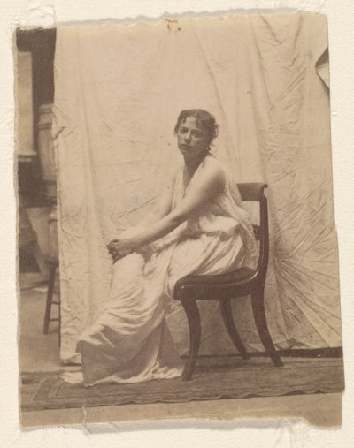 [Weda Cook klasszikus ruhában Eakins Chestnut Street-i műtermében] alkotó: Thomas Eakins