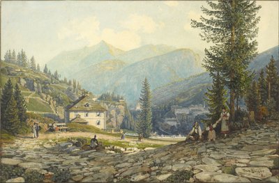 Látkép Johann főherceg rezidenciájáról a Gastein Hot Springsben alkotó: Thomas Ender
