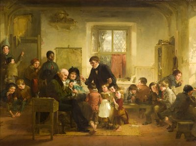 A mecénás és védőnő látogatása a falusi iskolában alkotó: Thomas Faed