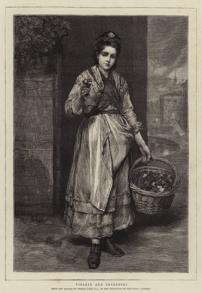Ibolyák és primrózák alkotó: Thomas Faed