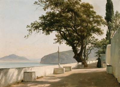Terasz kőtölgyekkel, Sorrento alkotó: Thomas Fearnley