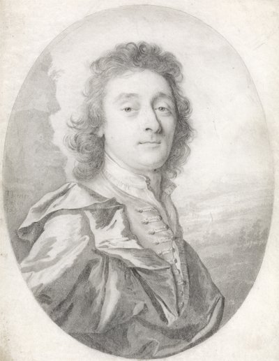 Férfi portré, 1699 (fekete ólom pergamen) alkotó: Thomas Forster