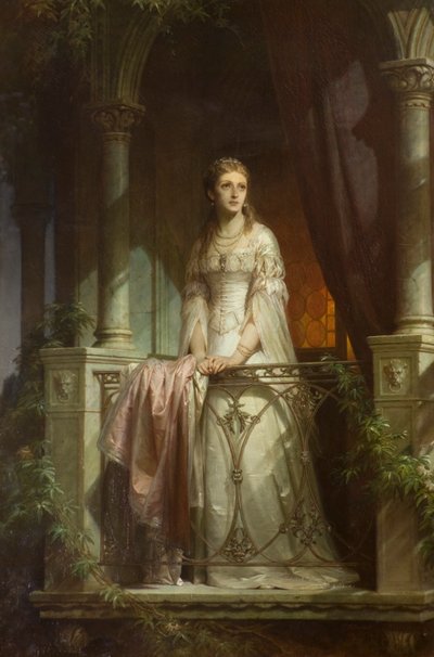 Júlia az erkélyen alkotó: Thomas-Francis Dicksee